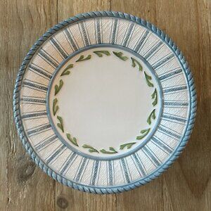 Fitz and Floyd Classics Seaboard Blue White Nautical Set of 4 Salad Plates